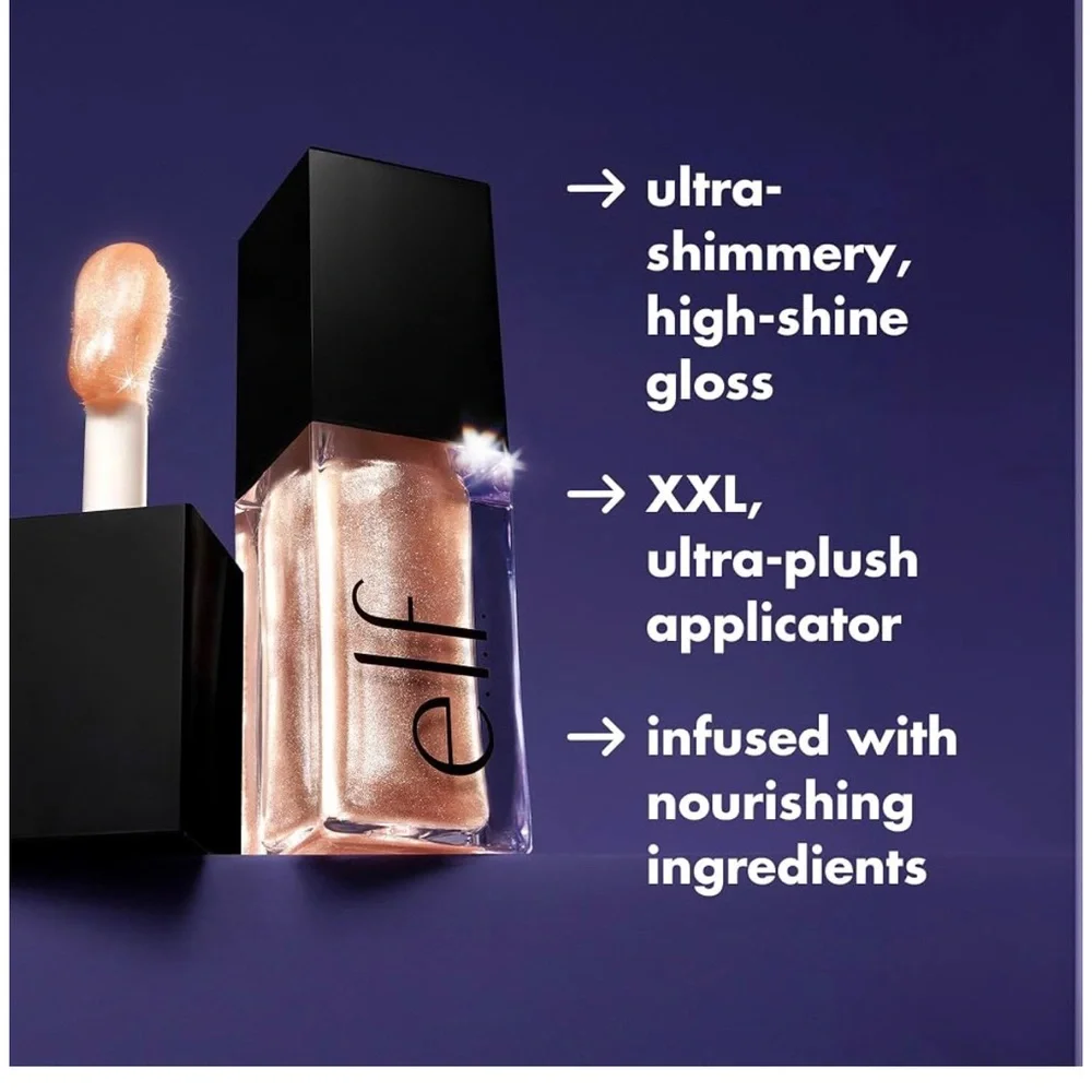 E.l.f Glow Reviver Lip Oil Super-Neutral Nourishing And Hydrating With Glimmer